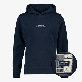 Unsigned jongens hoodie met backprint blauw
