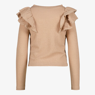 TwoDay meisjes shirt met ruches en glitters goud