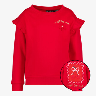TwoDay meisjes sweater met ruches rood