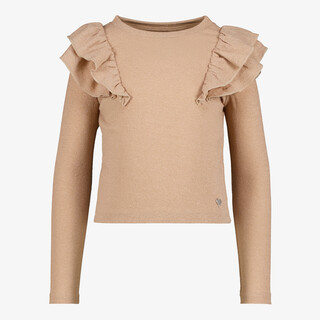 TwoDay meisjes shirt met ruches en glitters goud