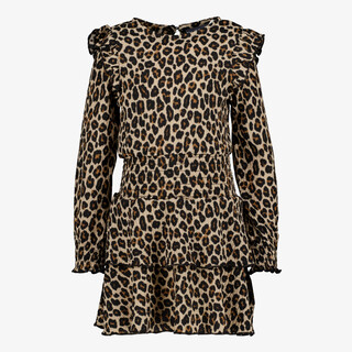 TwoDay meisjes jurk met panterprint en ruches
