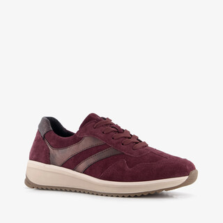 Hush Puppies suede dames sneakers bordeauxrood