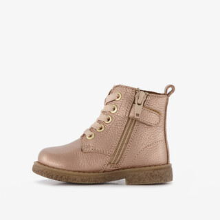 Groot leren meisjes veterboots met hartje goud
