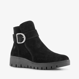 Hush Puppies suede dames boots zwart