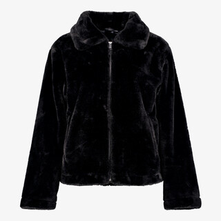 TwoDay dames winterjas van imitatiebont zwart