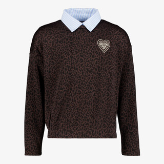 TwoDay meisjes sweater met panterprint en scrunchie