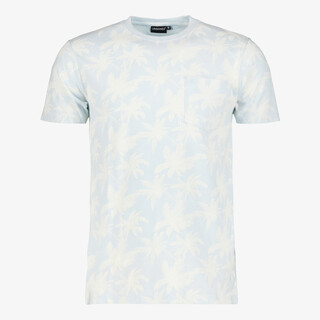 Unsigned heren T-shirt met palmbomen lichtblauw