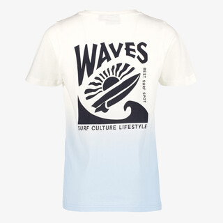 Unsigned jongens T-shirt met backprint wit blauw