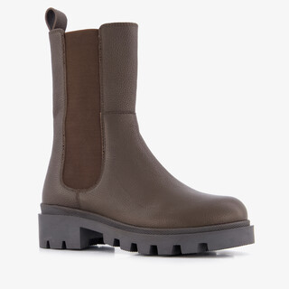 Groot leren meisjes Chelsea boots bruin