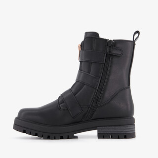 Blue Box meisjes biker boots met gespen zwart