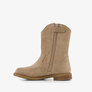 Groot suède cowboylaarzen met hartjes beige