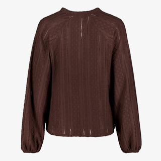 TwoDay dames blouse met V-hals bruin