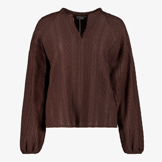 TwoDay dames blouse met V-hals bruin