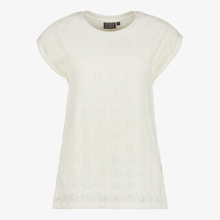 TwoDay dames top met broderie ecru