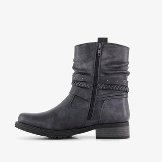 Blue Box dames enkellaarsjes met gesp en studs donkerblauw