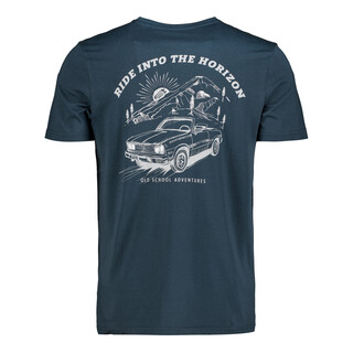 Unsigned heren T-shirt met backprint blauw