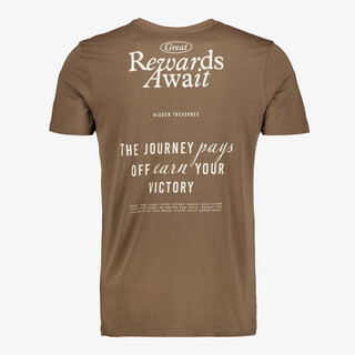 Unsigned heren T-shirt met backprint bruin
