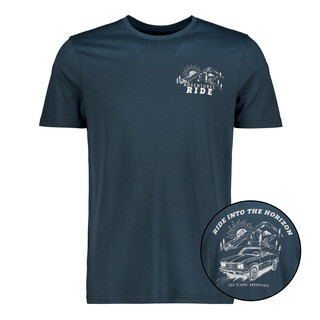 Unsigned heren T-shirt met backprint blauw