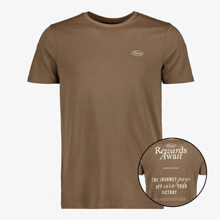 Unsigned heren T-shirt met backprint bruin