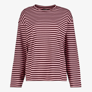 TwoDay gestreept dames shirt met lange mouwen roze