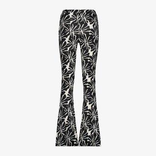 TwoDay dames flared broek met bloemenprint zwart