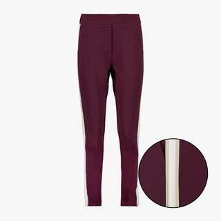 TwoDay dames broek met biezen bordeaux wit