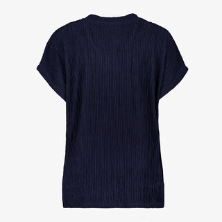 TwoDay dames plissé top donkerblauw