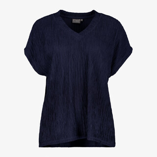 TwoDay dames plissé top donkerblauw