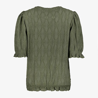 TwoDay dames top met pofmouwen groen