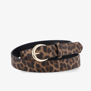 Dames riem met panterprint bruin