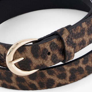 Dames riem met panterprint bruin