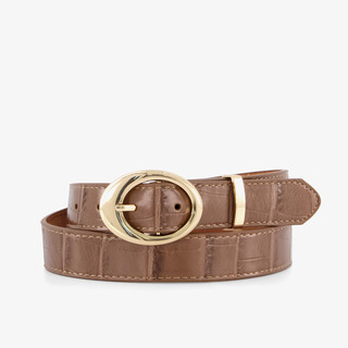 Dames riem met krokodillenprint bruin