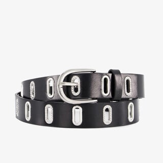 Dames riem zwart zilver