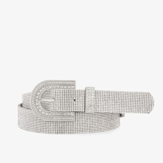 Dames riem met strass steentjes zilver