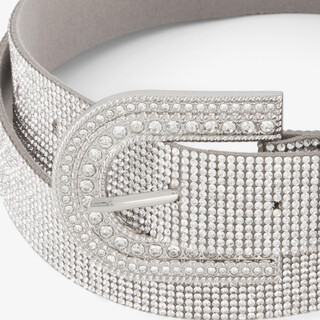 Dames riem met strass steentjes zilver