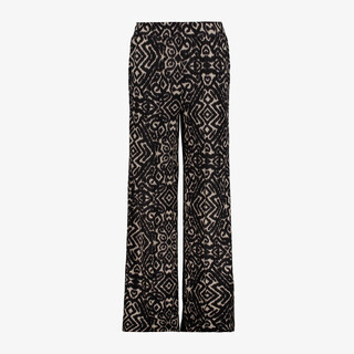 TwoDay dames wide leg broek met print zwart beige