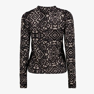 TwoDay dames top met print zwart beige