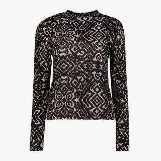 TwoDay dames top met print zwart beige