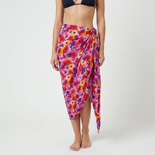 Osaga dames strandrok met bloemenprint roze