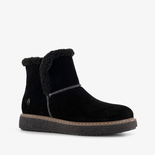 Hush Puppies gevoerde suède dames boots zwart