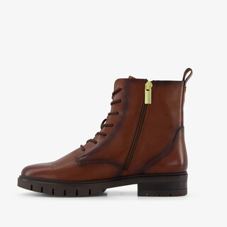 Hush Puppies leren dames veterboots cognac bruin
