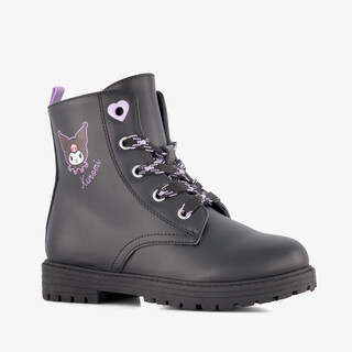 Hello Kitty meisjes veterboots met Kuromi opdruk zwart