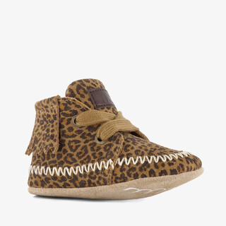 Groot babyschoenen met panterprint bruin