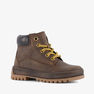 Groot jongens leren veterboots bruin