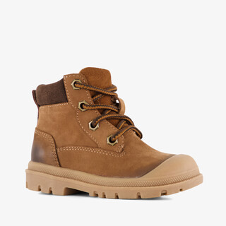 Stap leren jongens veterboots cognac bruin