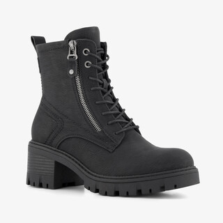 Blue Box dames veterboots met hak zwart
