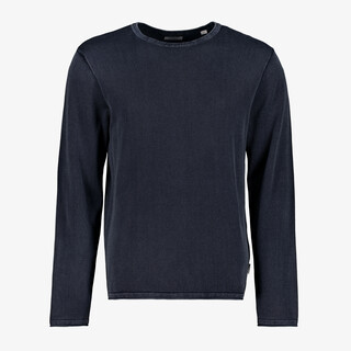 JJ REBEL fijngebreide heren trui donkerblauw