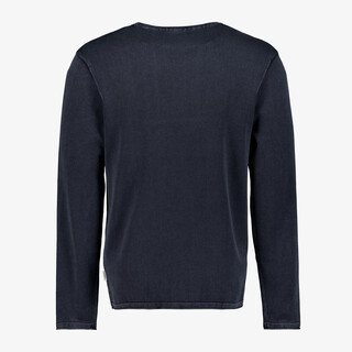 JJ REBEL fijngebreide heren trui donkerblauw