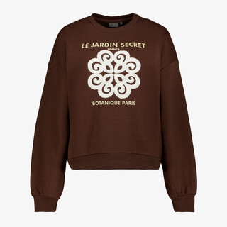 TwoDay dames sweater met opdruk bruin