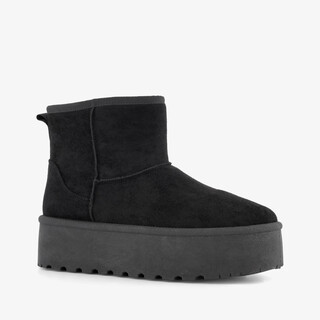 Blue Box gevoerde dames boots plateauzool zwart